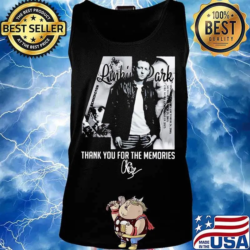 44 linkin park band thank you for the memories signature s Tank top