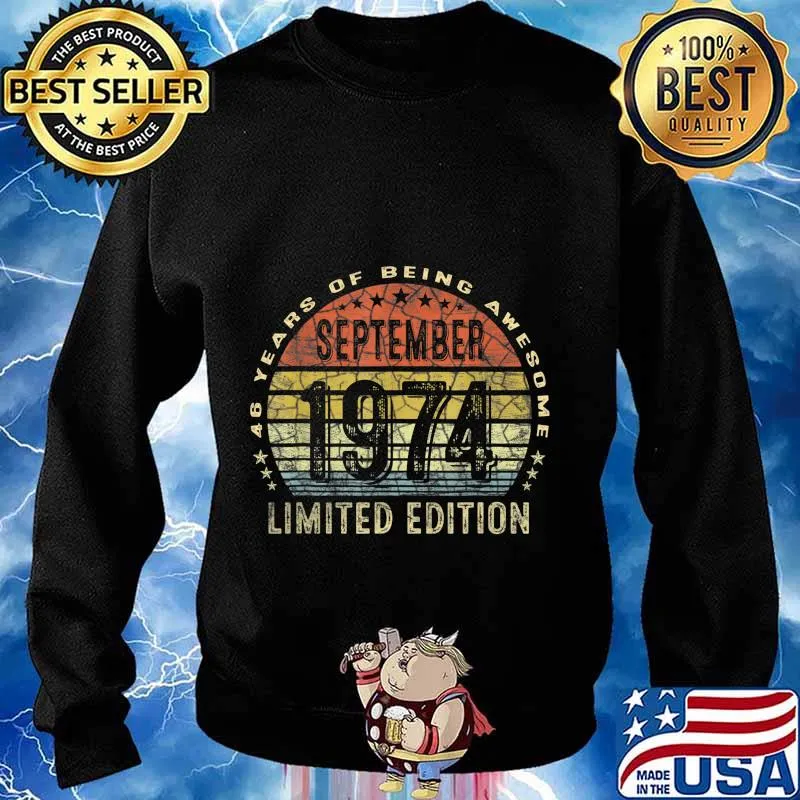 46 Years Old - Vintage Made in September 1974 46th birthday T-Shirt Sweater