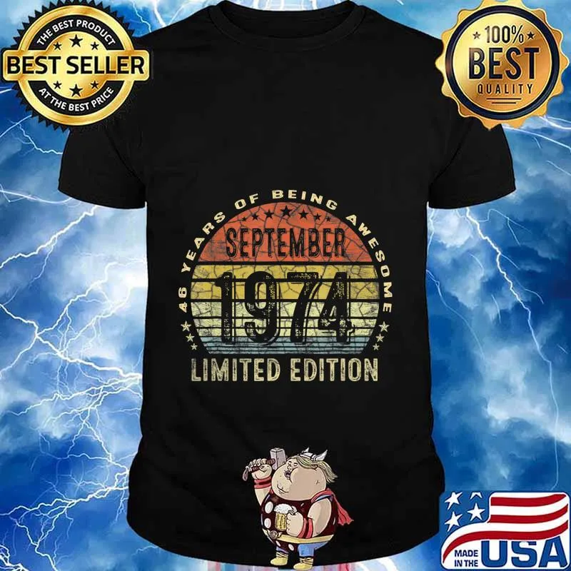 46 Years Old - Vintage Made in September 1974 46th birthday T-Shirt