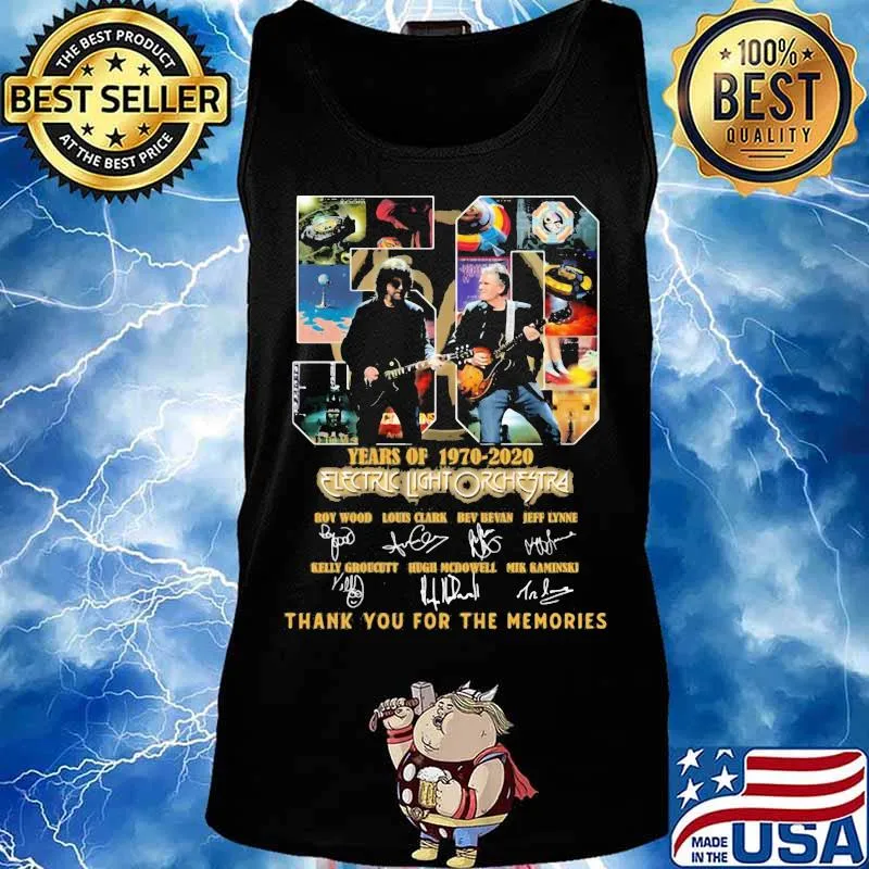 50 years of 1970 2020 electric light orchestra thank you for the memories signatures s Tank top