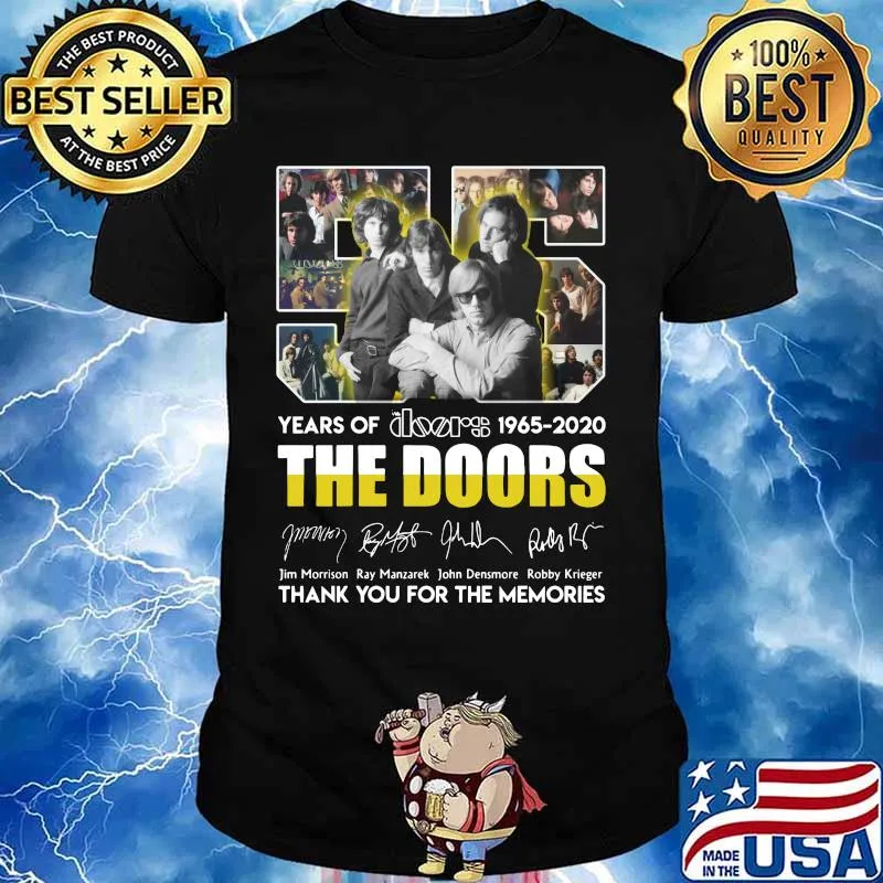 55 years of 1965 2020 the doors thank you for the memories signatures shirt