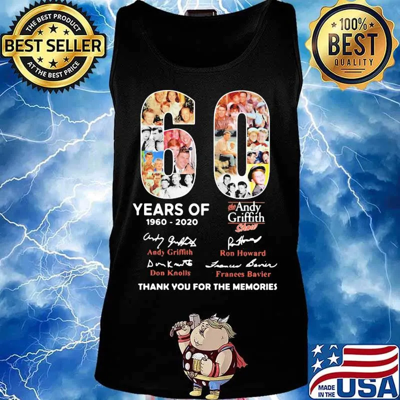 60 years of 1960 2020 the andy griffith show thank you for the memories signatures s Tank top
