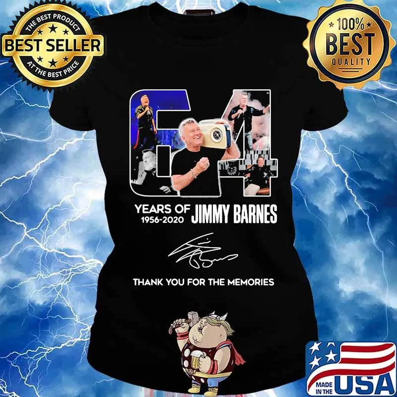 64 years of 1956 2020 jimmy barnes thank you for the memories signatures s Ladies tee