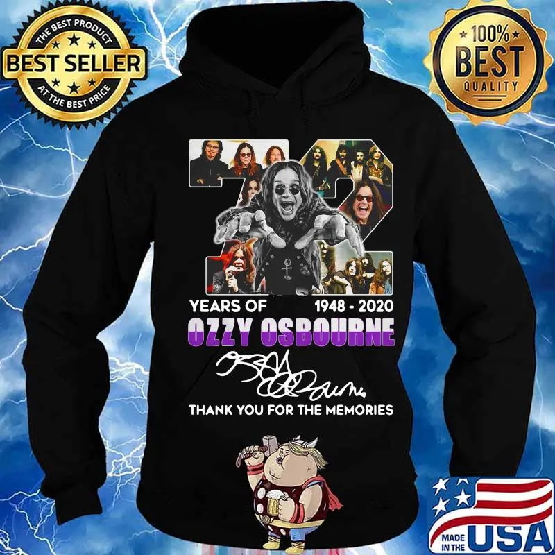72 years of 1948 2020 ozzy osbourne thank you for the memories signature s Hoodie