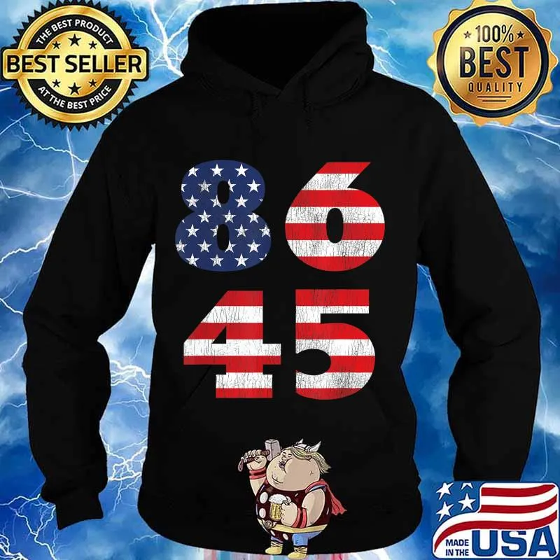 8645 Vintage Weathered American Flag 2020 Anti Trump Biden T-Shirt Hoodie
