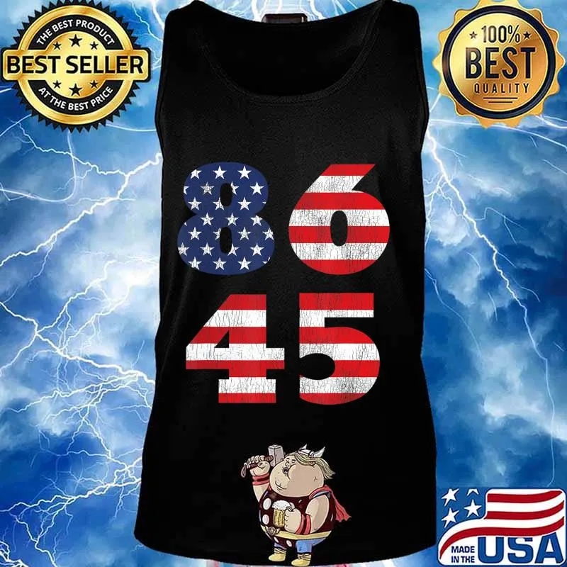 8645 Vintage Weathered American Flag 2020 Anti Trump Biden T-Shirt Tank top
