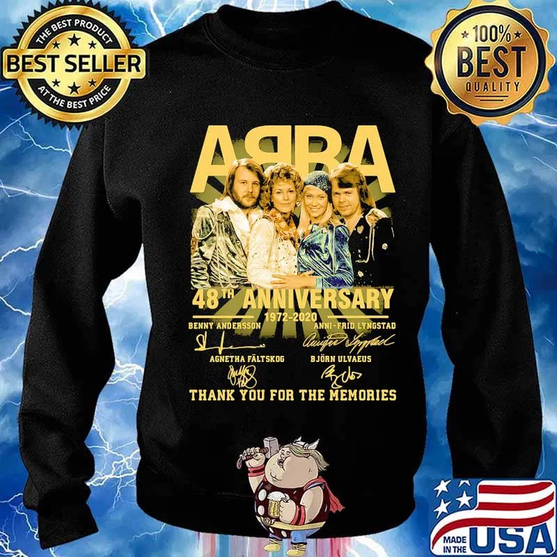 Abba 48th anniversary 1972 2020 thank you for the memories signatures s Sweater