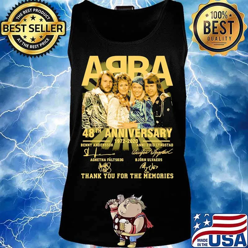 Abba 48th anniversary 1972 2020 thank you for the memories signatures s Tank top