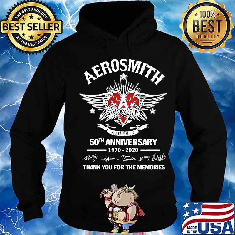 Aerosmith authentic 50th anniversary 1970-2020 signature thank you for the memories s Hoodie