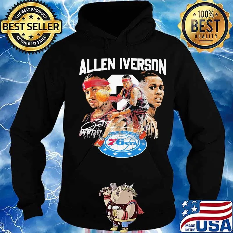 Allen iverson philadelphia 76ers basketball player signature s Hoodie