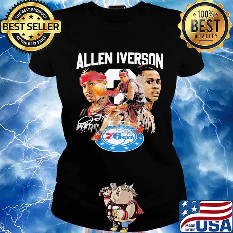 Allen iverson philadelphia 76ers basketball player signature s Ladies tee