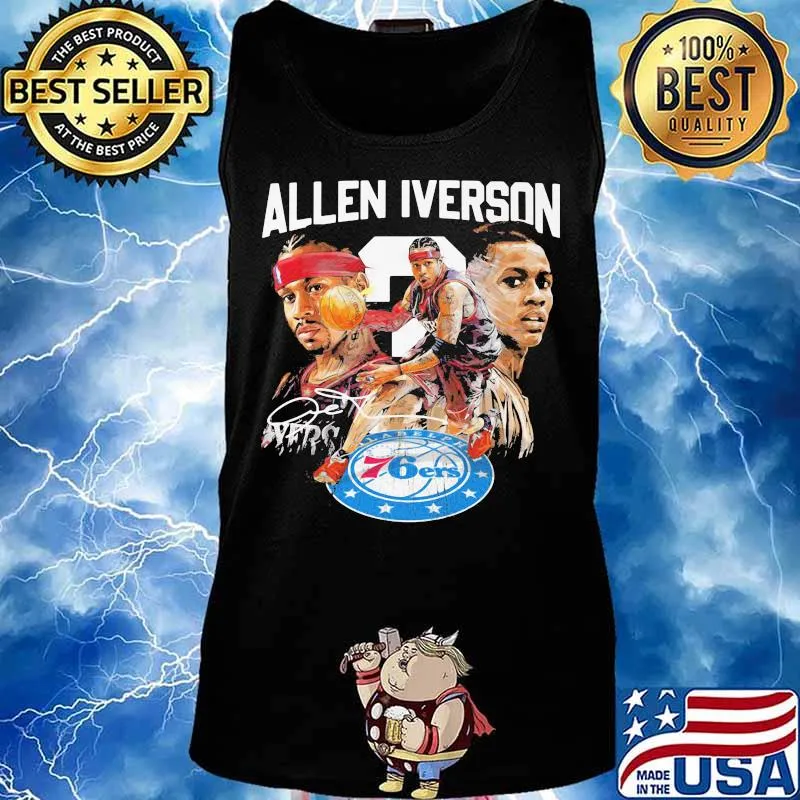Allen iverson philadelphia 76ers basketball player signature s Tank top
