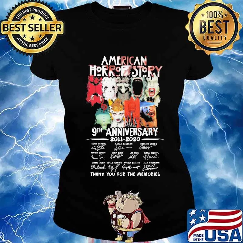 American horror story 9th anniversary 2011 2020 thank you for the memories signatures s Ladies tee