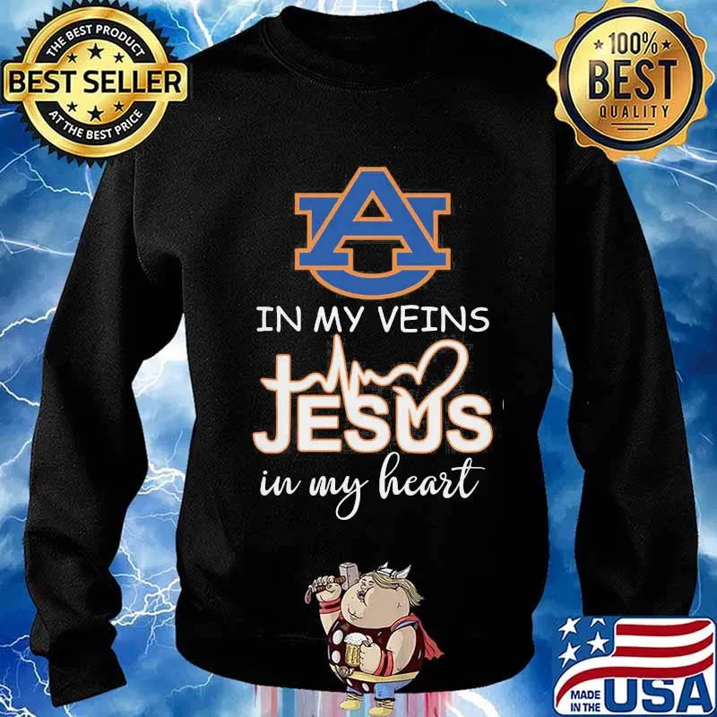 Auburn tigers in my veins jesus in my heart s Sweater