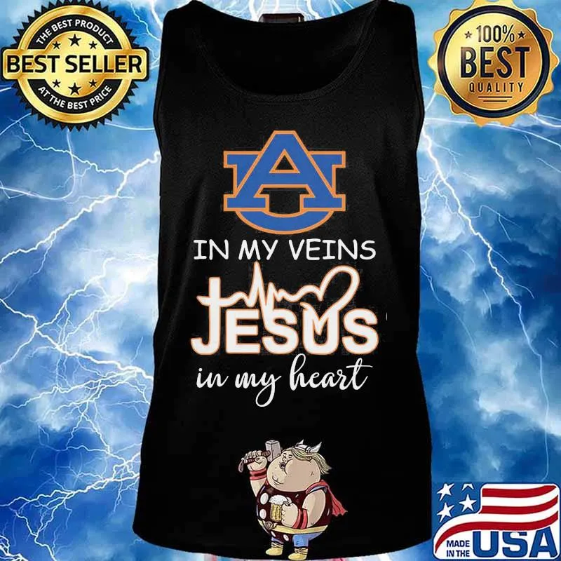 Auburn tigers in my veins jesus in my heart s Tank top