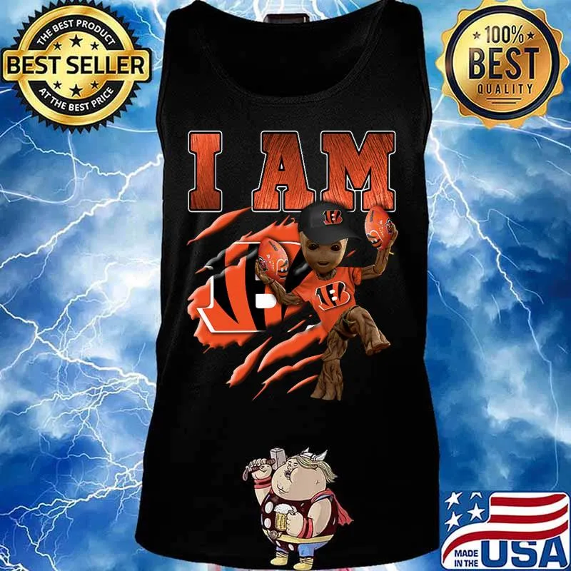 Baby groot i am cincinnati bengals football s Tank top
