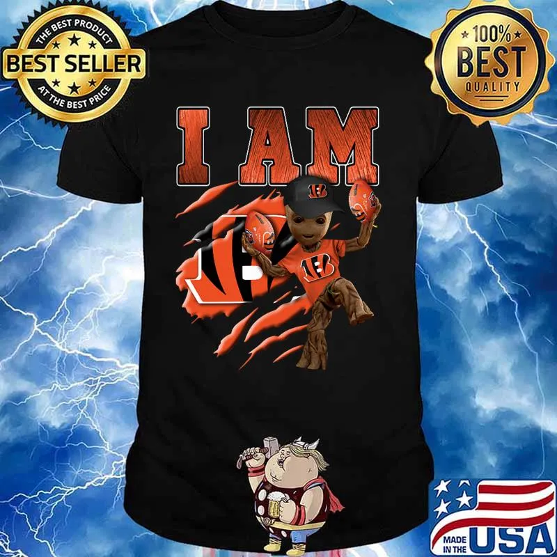 Baby groot i am cincinnati bengals football shirt