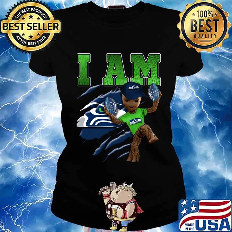 Baby groot i am seattle seahawks football s Ladies tee