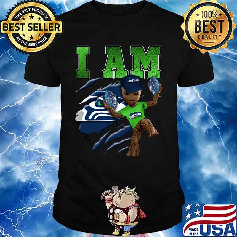 Baby groot i am seattle seahawks football shirt