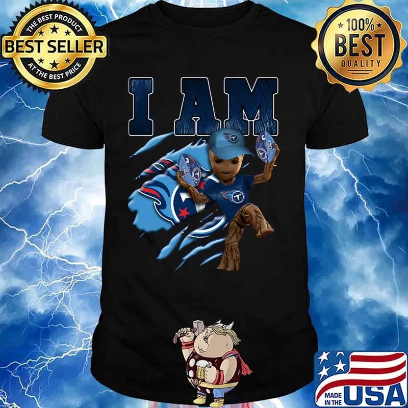 Baby groot i am tennessee titans football shirt