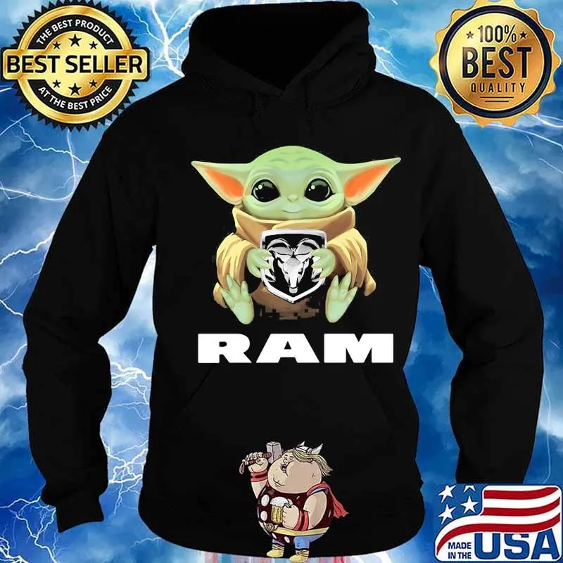Baby yoda hug ram s Hoodie