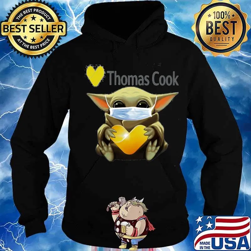 Baby yoda mask face and hug thomas cook s Hoodie
