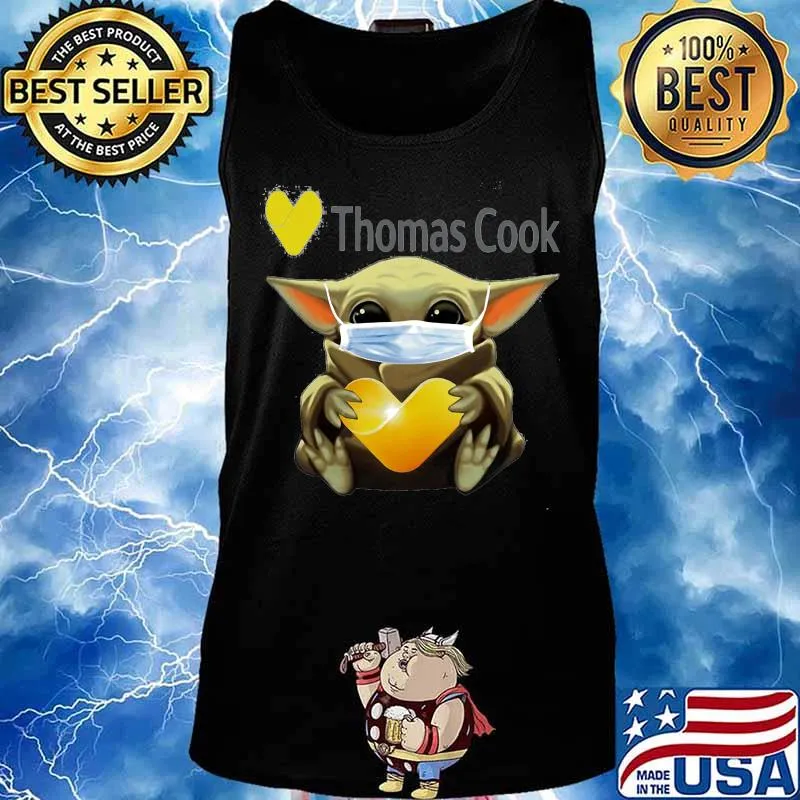 Baby yoda mask face and hug thomas cook s Tank top