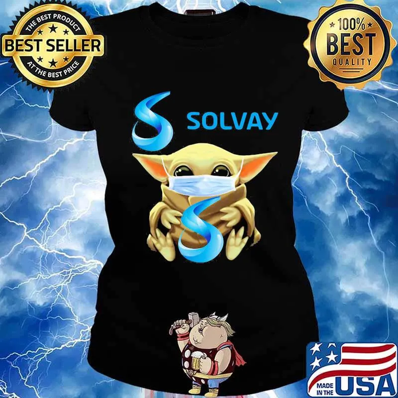 Baby yoda mask face solvay s Ladies tee