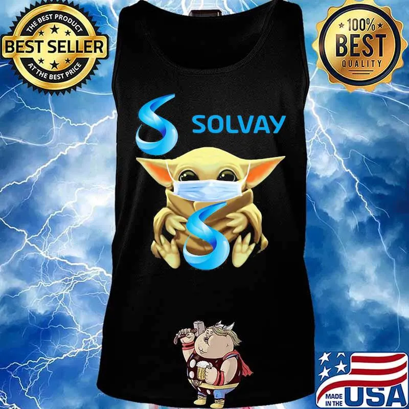 Baby yoda mask face solvay s Tank top