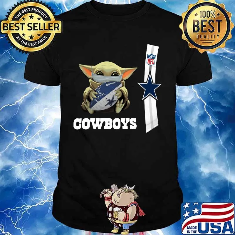 Baby yoda mask hug dallas cowboys nfl shirt
