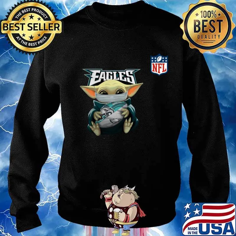 Baby yoda mask hug philadelphia eagles nfl s Sweater
