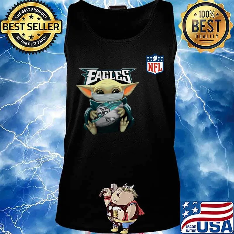 Baby yoda mask hug philadelphia eagles nfl s Tank top
