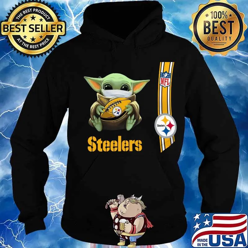 Baby yoda mask hug pittsburgh steelers nfl s Hoodie