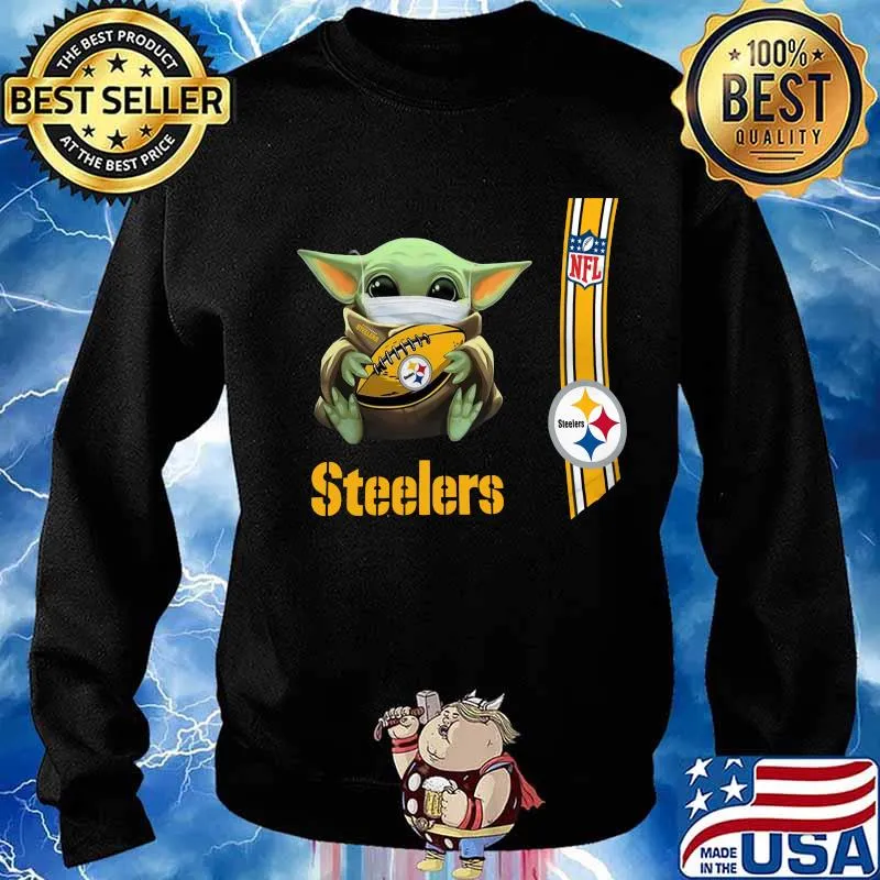 Baby yoda mask hug pittsburgh steelers nfl s Sweater