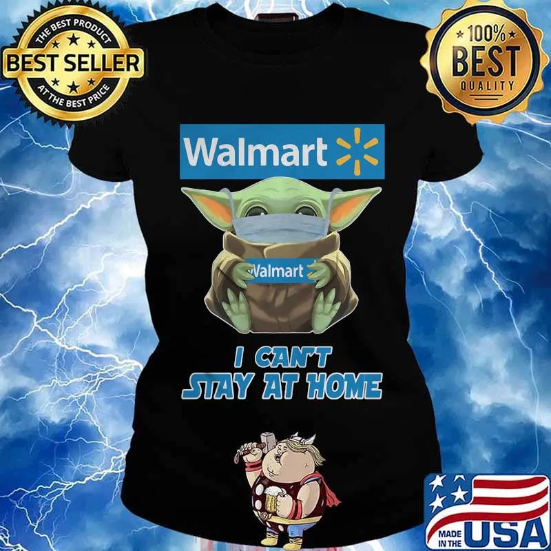 Baby yoda mask hug walmart i can't stay at home s Ladies tee