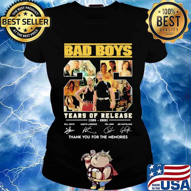 Bad boys 25 years of release 1995 2020 thank you for the memories signatures s Ladies tee
