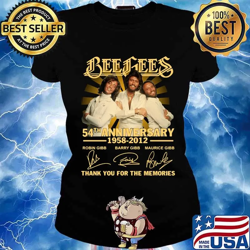 Bee gees 54th anniversary 1958 2020 thank you for the memories signatures s Ladies tee