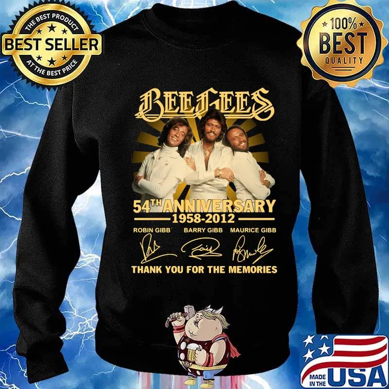 Bee gees 54th anniversary 1958 2020 thank you for the memories signatures s Sweater