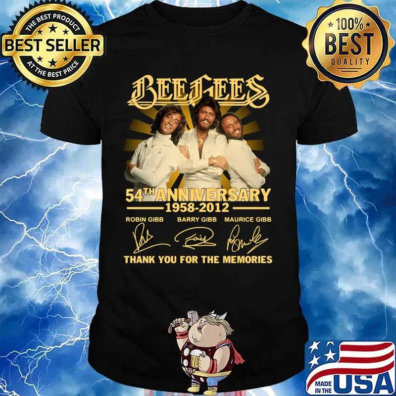 Bee gees 54th anniversary 1958 2020 thank you for the memories signatures shirt