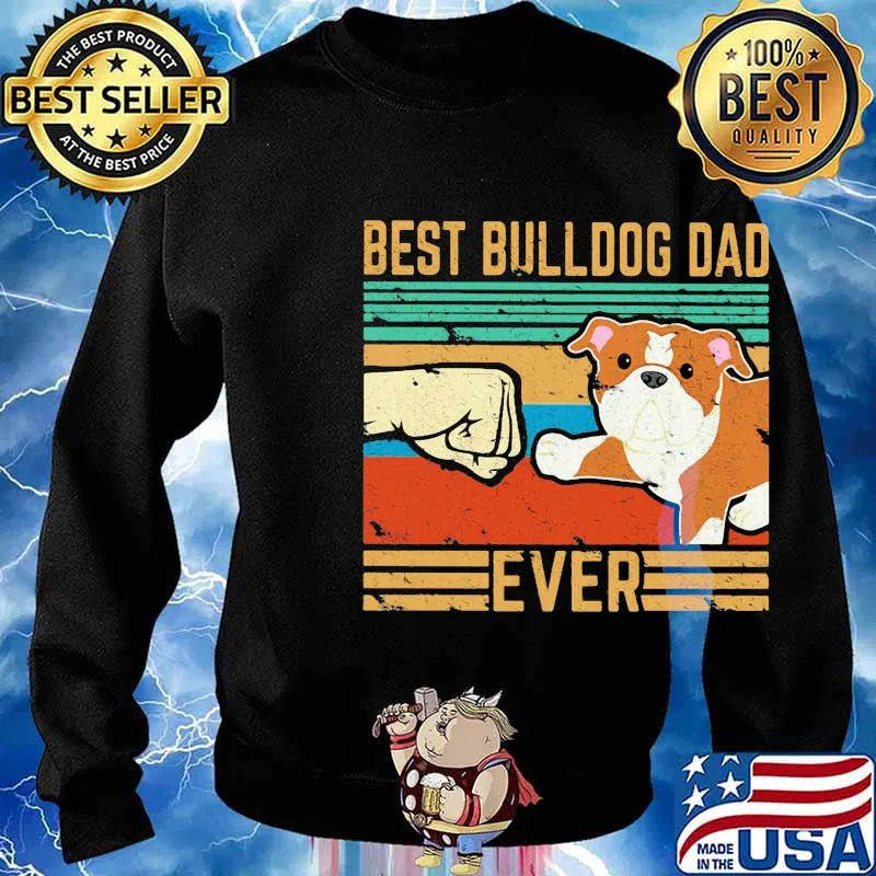 Best bulldog dad ever Vintage retro s Sweater