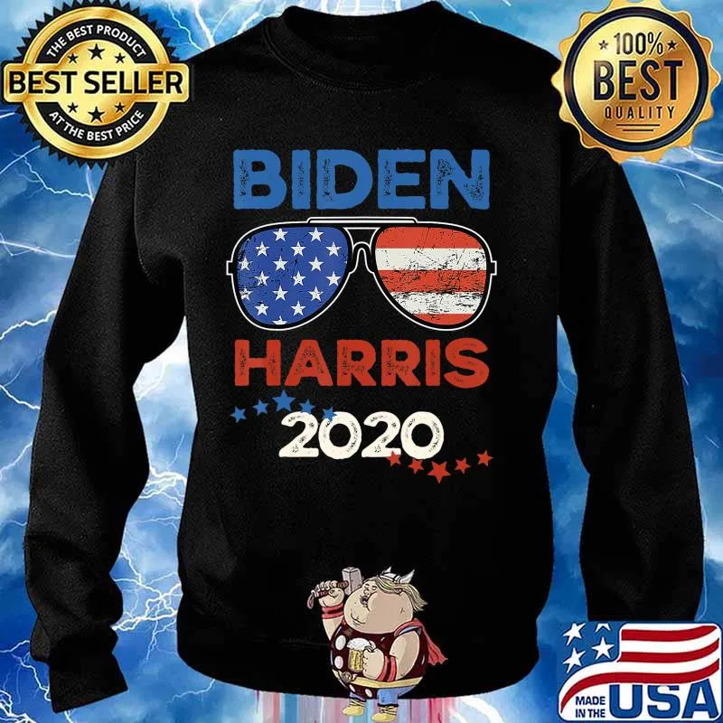 Biden Harris 2020 American Flag Sunglasses Vintage Style T-Shirt Sweater