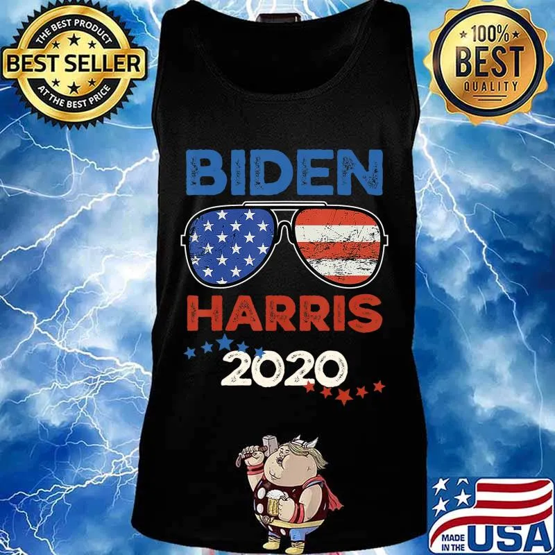 Biden Harris 2020 American Flag Sunglasses Vintage Style T-Shirt Tank top