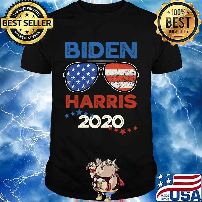 Biden Harris 2020 American Flag Sunglasses Vintage Style T-Shirt