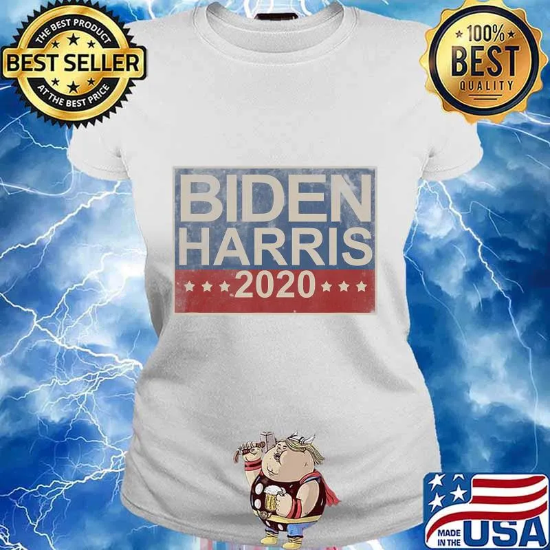 Biden Harris 2020 Vintage Retro Button T-Shirt Ladies tee