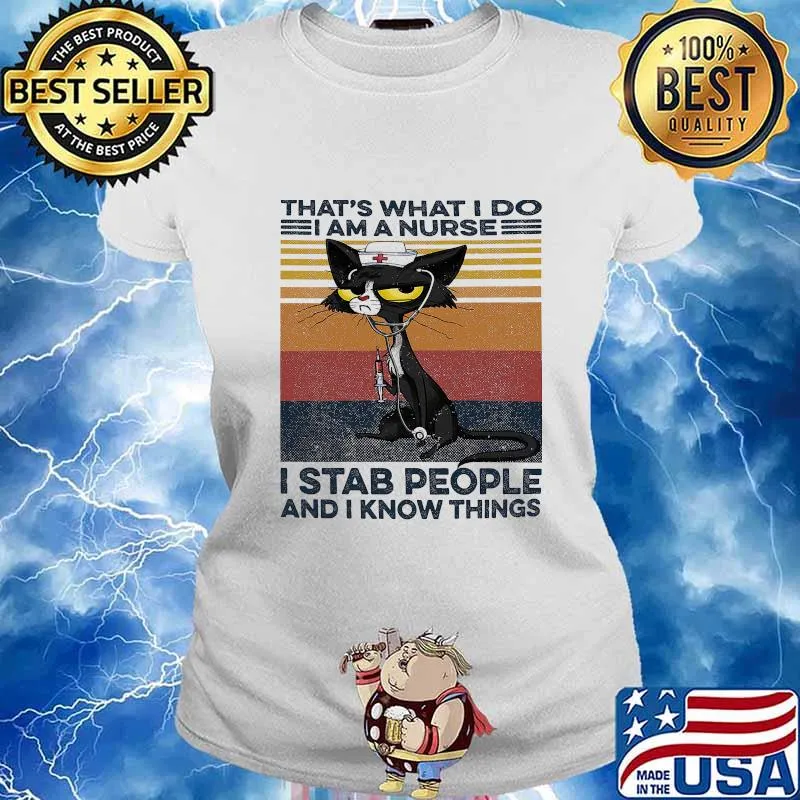 Black car that's what i do i am a nurse i stab people and i know things vintage retro s Ladies tee