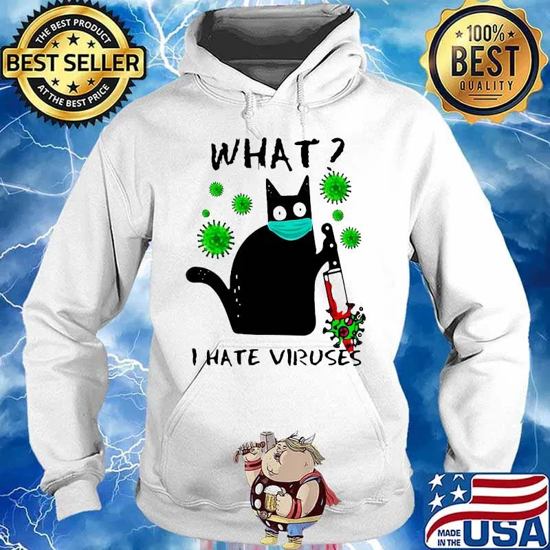 Black cat mask what i hate viruses s Hoodie