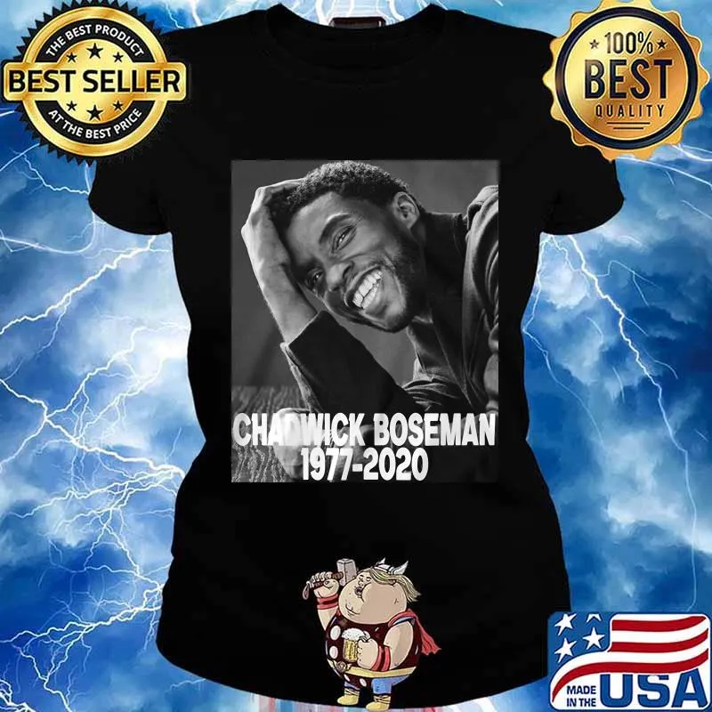 Black panther chadwick Boseman 1977 2020 smiling picture s Ladies tee