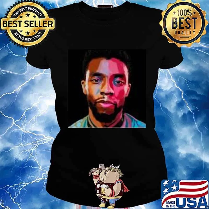 Black panther chadwick Boseman art color s Ladies tee