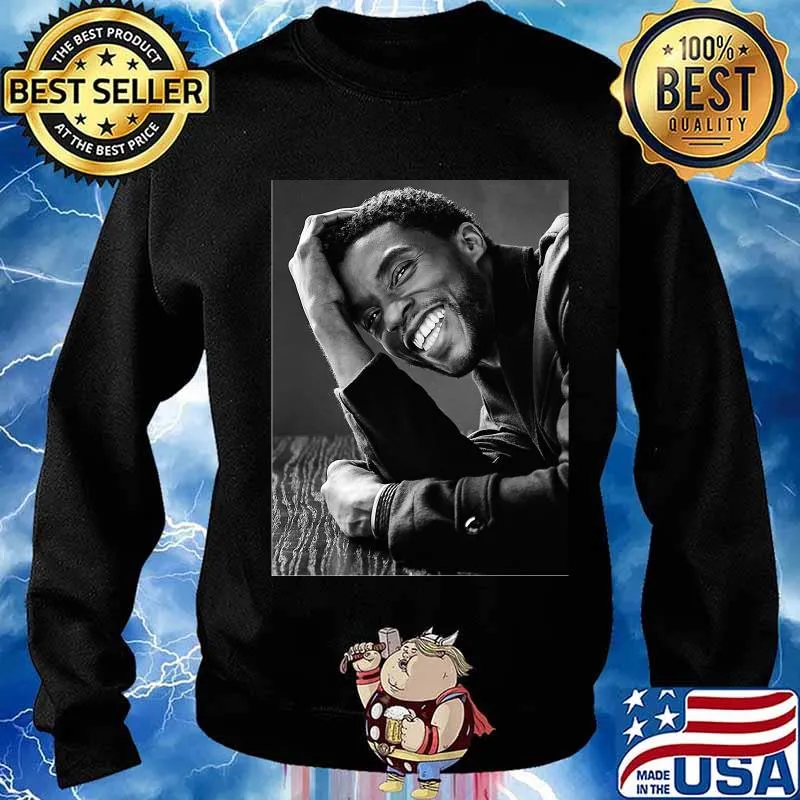 Black panther chadwick Boseman cast smiling picture s Sweater