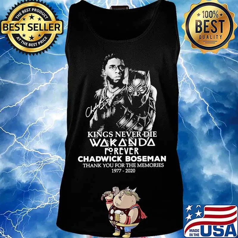 Black panther kings never die wakanda forever rip chadwick Boseman thank you for the memories 1977 2020 signature s Tank top